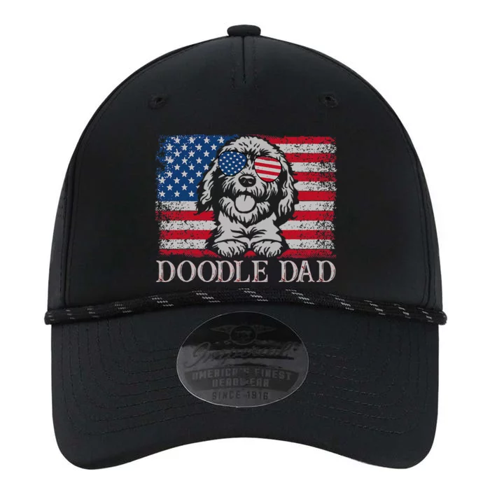 Doodle Dad Goldendoodle Dog American Flag 4th of July Performance The Dyno Cap