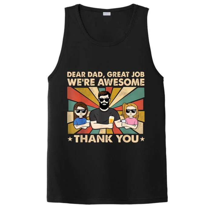 Dear Dad Great Job Were Awesome Thank You Father Day Tees Performance Tank