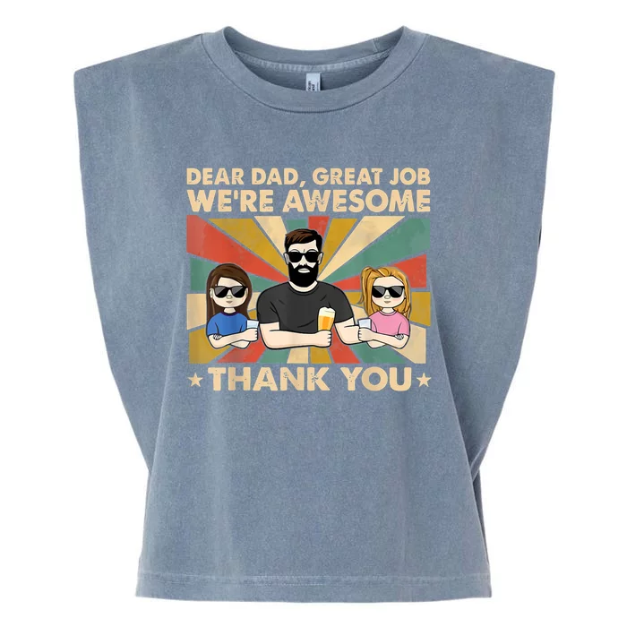 Dear Dad Great Job Were Awesome Thank You Father Day Tees Garment-Dyed Women's Muscle Tee