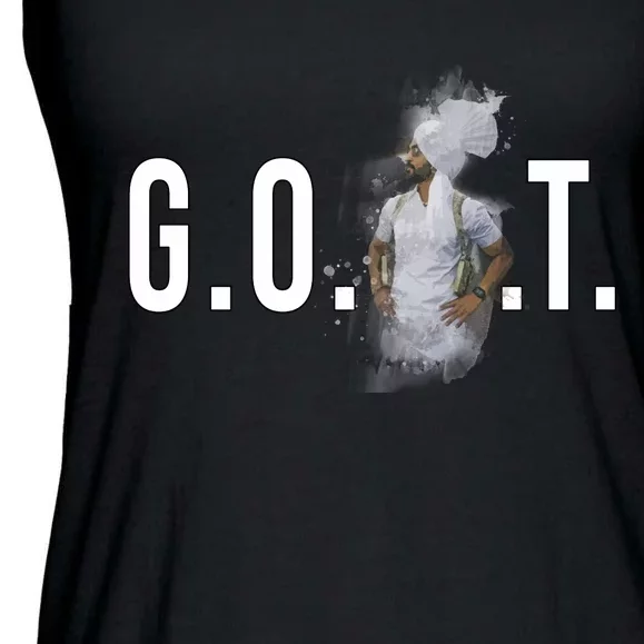 Diljit Dosanjh G.O.A.T. Punjabi Singer Desi Apparel Ladies Essential Flowy Tank