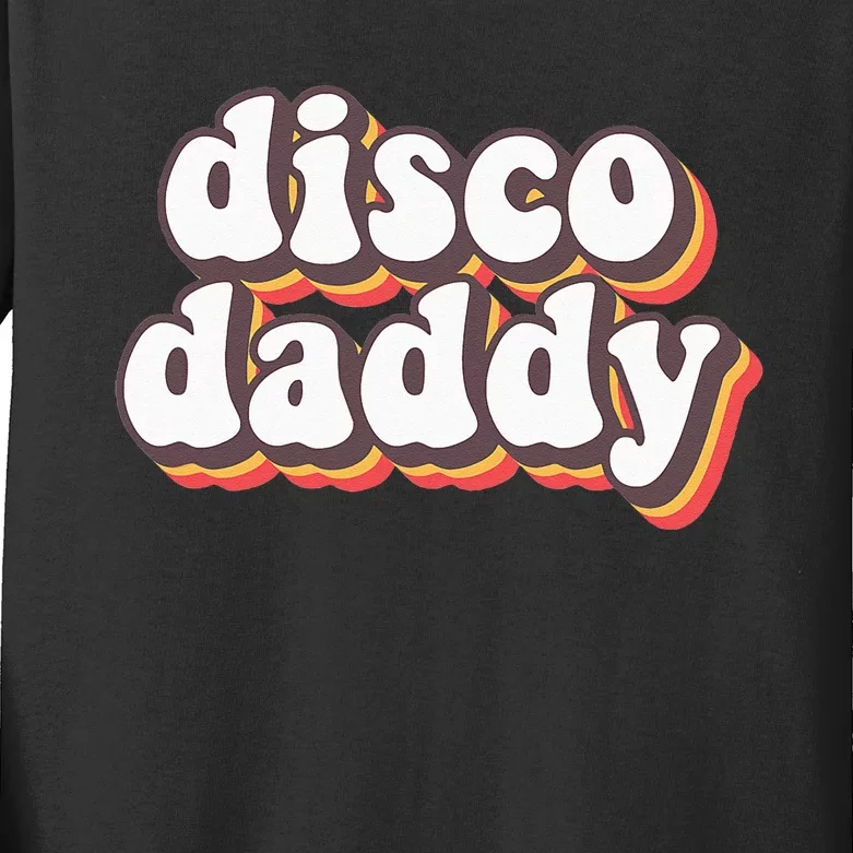 Disco Daddy Groovy Retro Hippie 70s Disco Outfits For Men Kids Long Sleeve Shirt