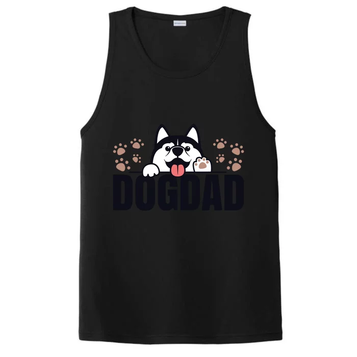 Dog Dad Husky Lovers For Men Huskies Funny Husky Performance Tank