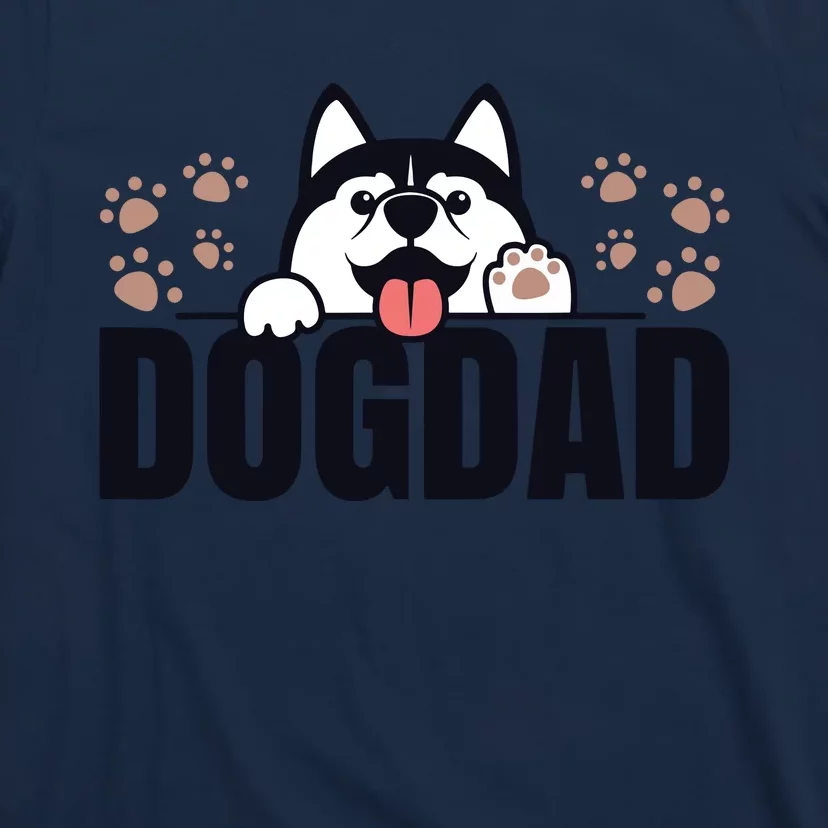 Dog Dad Husky Lovers For Men Huskies Funny Husky T-Shirt