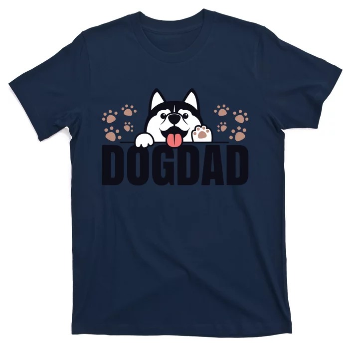 Dog Dad Husky Lovers For Men Huskies Funny Husky T-Shirt