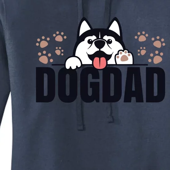 Dog Dad Husky Lovers For Men Huskies Funny Husky Women's Pullover Hoodie