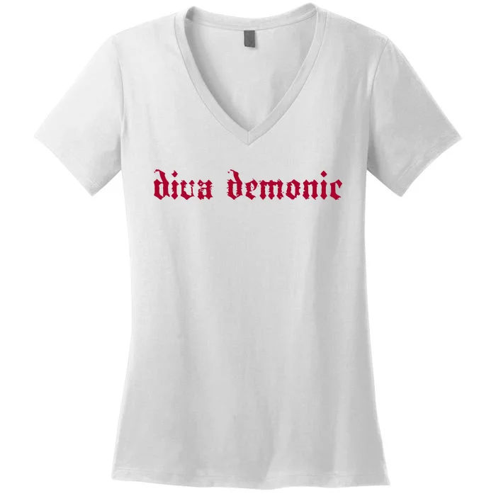 Diva Demonic Halloweenie Vi Women's V-Neck T-Shirt