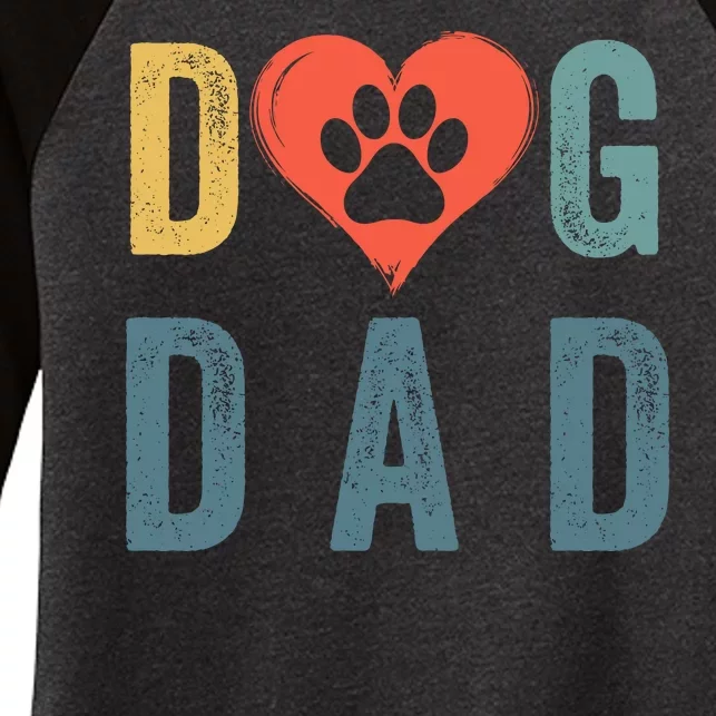 Dog Dad Happy FatherS Day Puppy Dad Dog Daddy Loving Dad Dog Parent Dog Lover Women's Tri-Blend 3/4-Sleeve Raglan Shirt