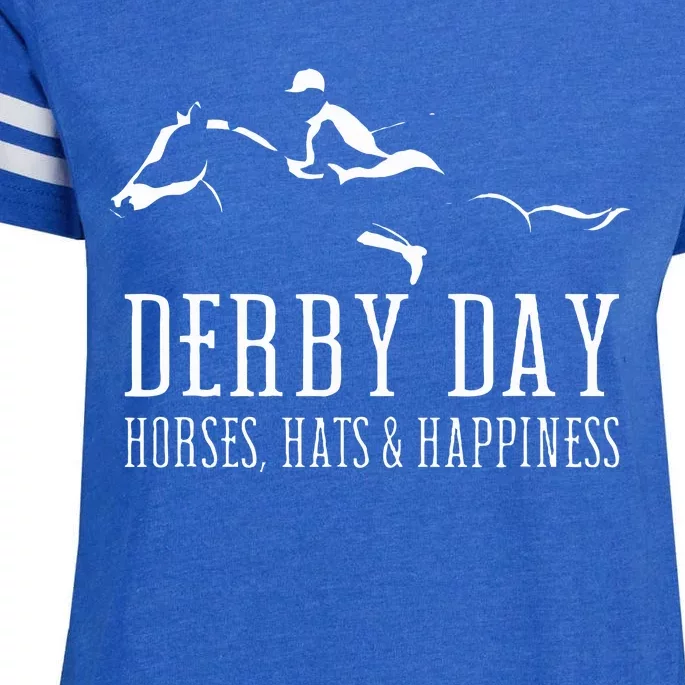 Derby Day Horse Silks And Hats Jockey Kentucky Horse Racing Enza Ladies Jersey Football T-Shirt