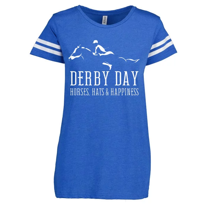 Derby Day Horse Silks And Hats Jockey Kentucky Horse Racing Enza Ladies Jersey Football T-Shirt