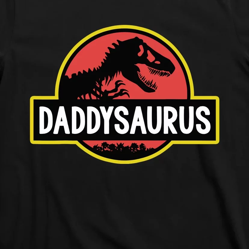 Daddysaurus Dad Husband Fathers Day Gift Matching Dinosaur T-Shirt