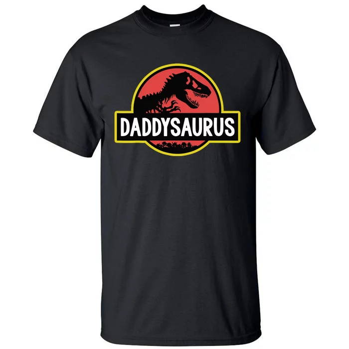 Daddysaurus Dad Husband Fathers Day Gift Matching Dinosaur Tall T-Shirt