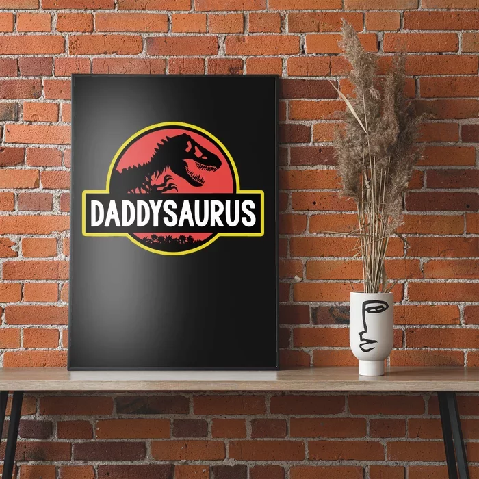 Daddysaurus Dad Husband Fathers Day Gift Matching Dinosaur Poster