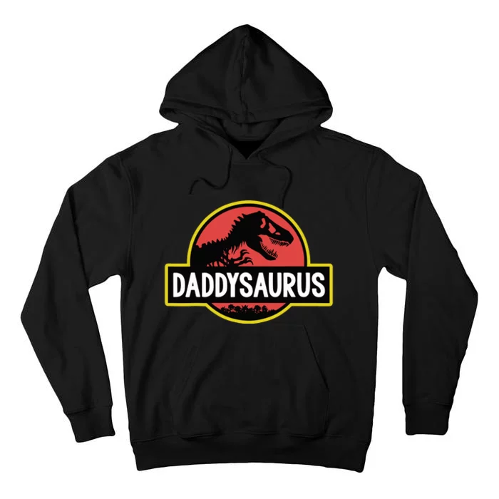 Daddysaurus Dad Husband Fathers Day Gift Matching Dinosaur Tall Hoodie