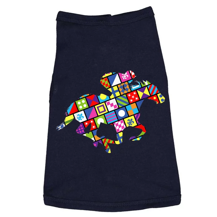 Derby Day Horse Lover Colorful Abstract Doggie Tank