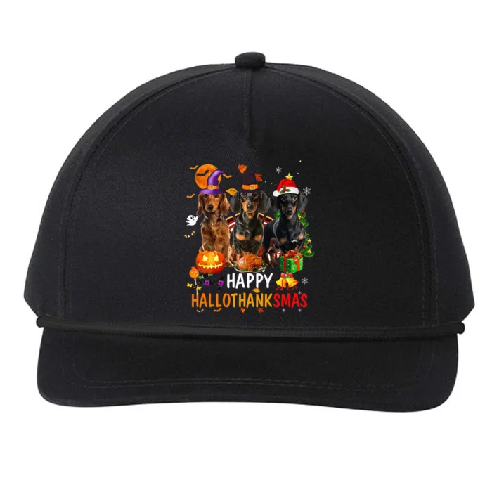 Dachshund Dog Holiday Festive Season Celebration Snapback Five-Panel Rope Hat