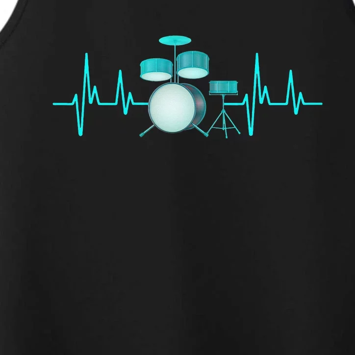 Drummer Drums Heartbeat Drumstick Drumset Music Lover Performance Tank