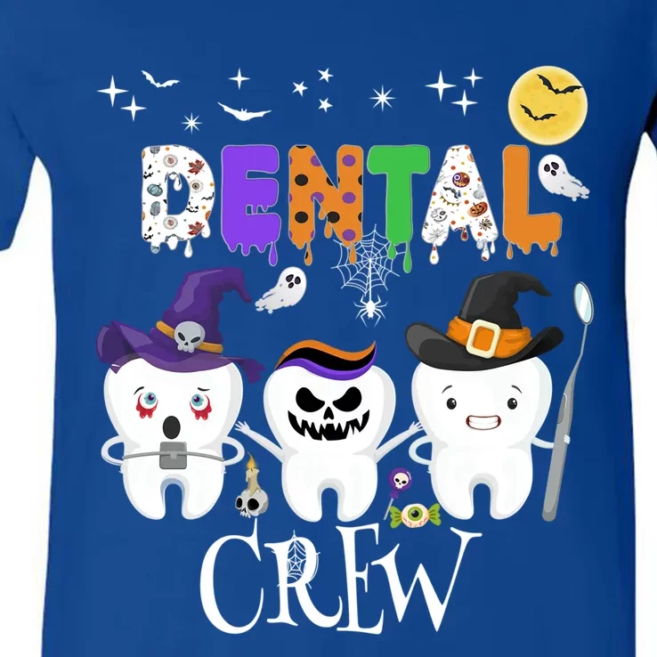 Dental Dentist Halloween Boo Crew Tooth Hygienist Costume Gift V-Neck T-Shirt