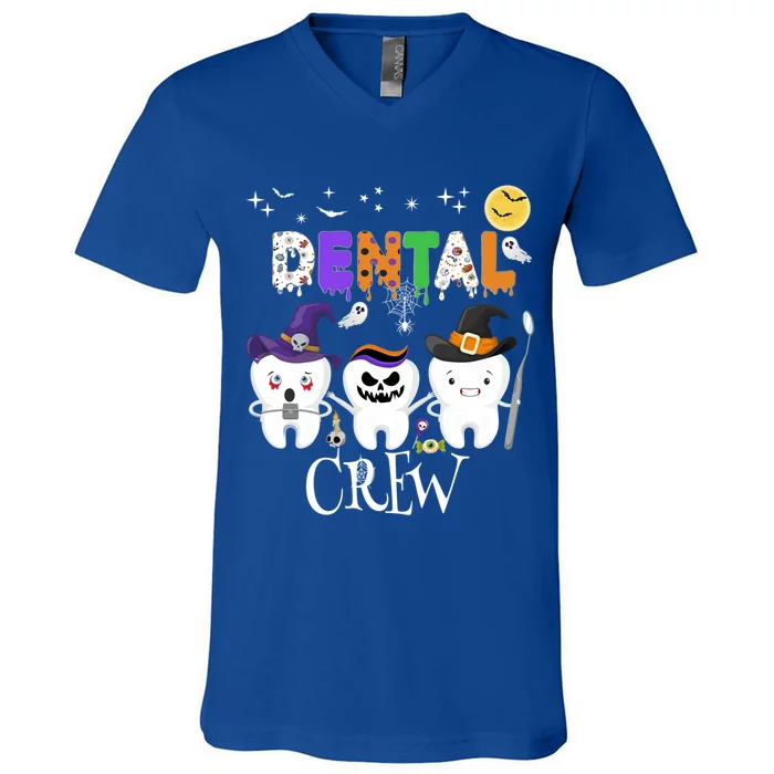 Dental Dentist Halloween Boo Crew Tooth Hygienist Costume Gift V-Neck T-Shirt