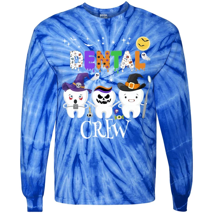 Dental Dentist Halloween Boo Crew Tooth Hygienist Costume Gift Tie-Dye Long Sleeve Shirt