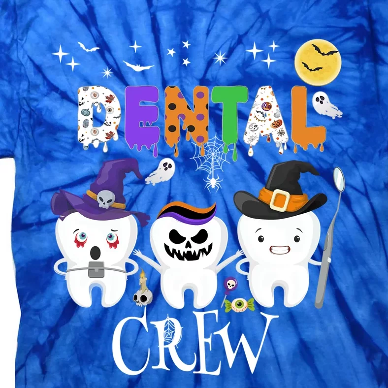 Dental Dentist Halloween Boo Crew Tooth Hygienist Costume Gift Tie-Dye T-Shirt