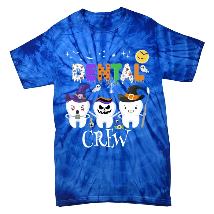 Dental Dentist Halloween Boo Crew Tooth Hygienist Costume Gift Tie-Dye T-Shirt