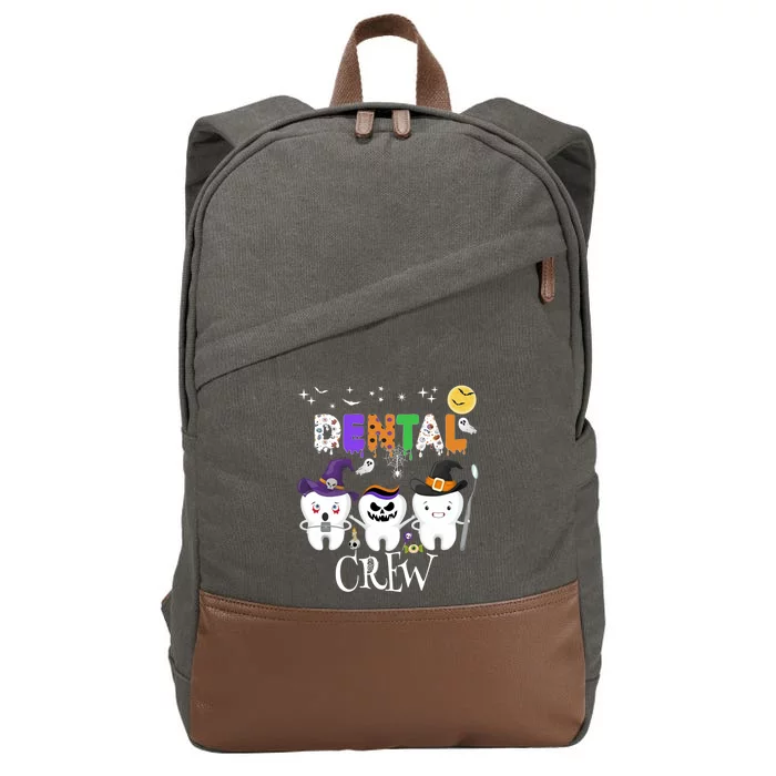 Dental Dentist Halloween Boo Crew Tooth Hygienist Costume Gift Cotton Canvas Backpack