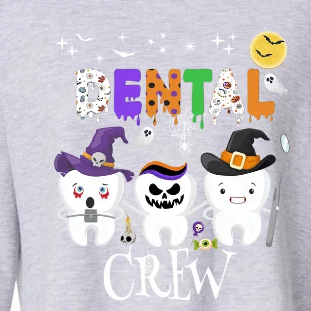 Dental Dentist Halloween Boo Crew Tooth Hygienist Costume Gift Cropped Pullover Crew