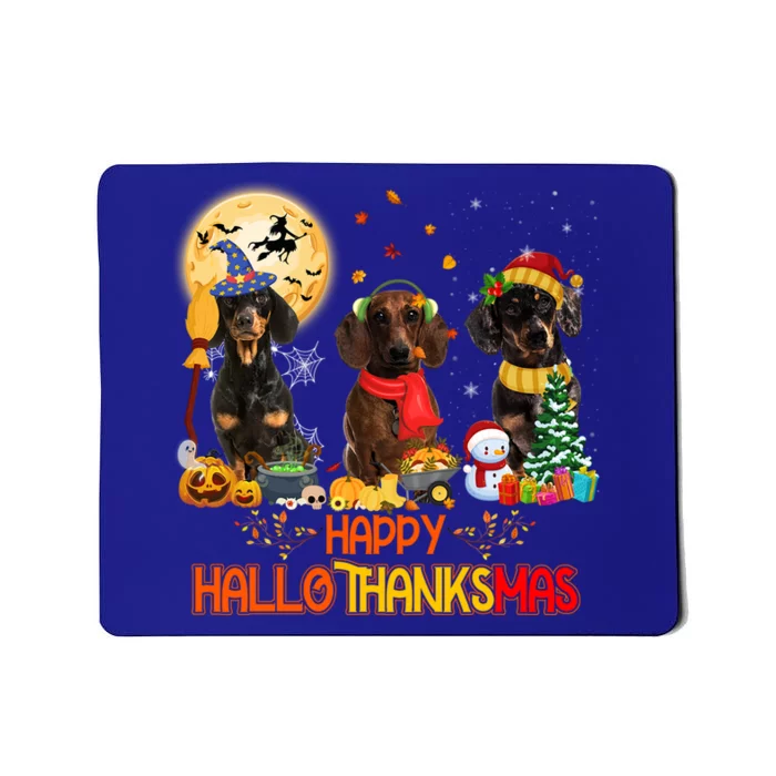 Dachshund Dog Halloween Thanksgiving Happy Hallothanksmas Gift Mousepad