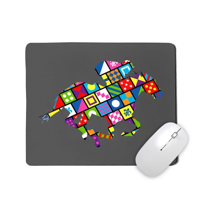 Derby Day Horse Lover Colorful Abstract Mousepad