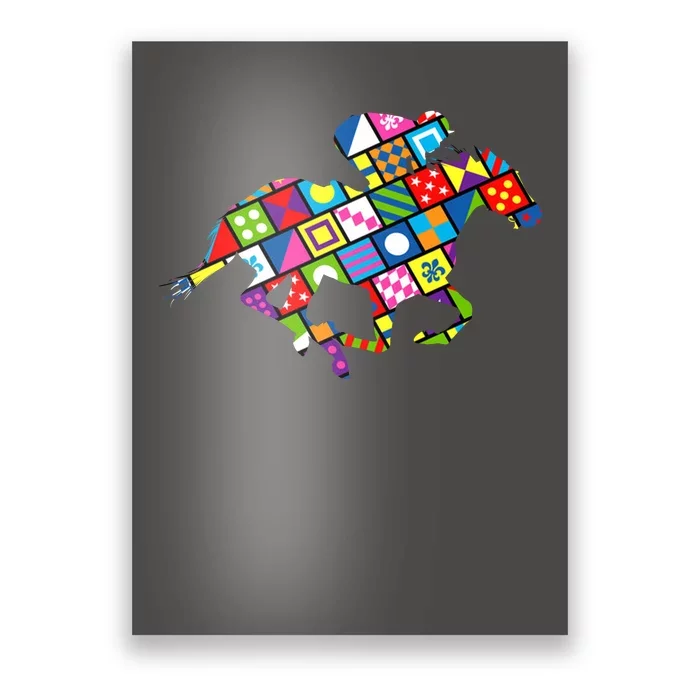 Derby Day Horse Lover Colorful Abstract Poster