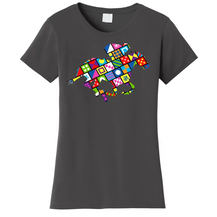 Derby Day Horse Lover Colorful Abstract Women's T-Shirt