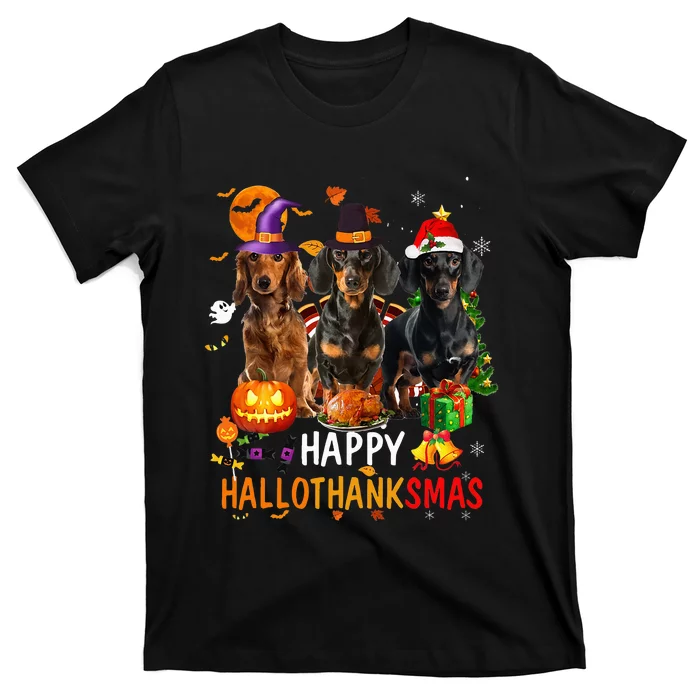 Dachshund Dog Holiday Festive Season Celebration T-Shirt