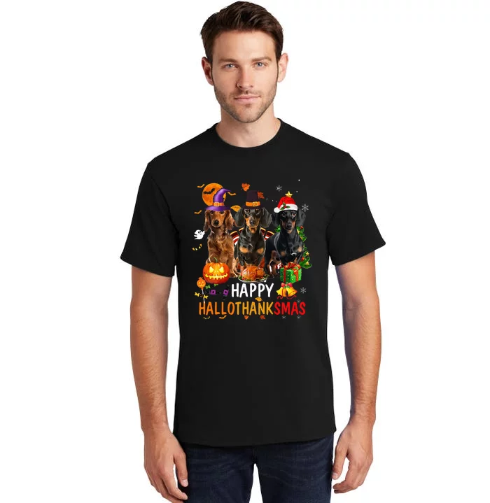 Dachshund Dog Holiday Festive Season Celebration Tall T-Shirt