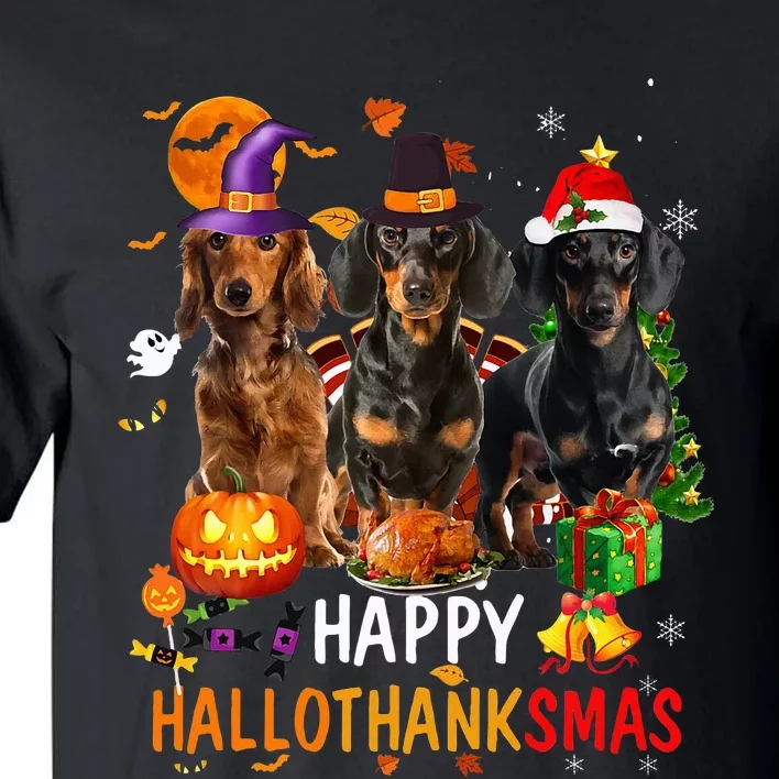 Dachshund Dog Holiday Festive Season Celebration Tall T-Shirt