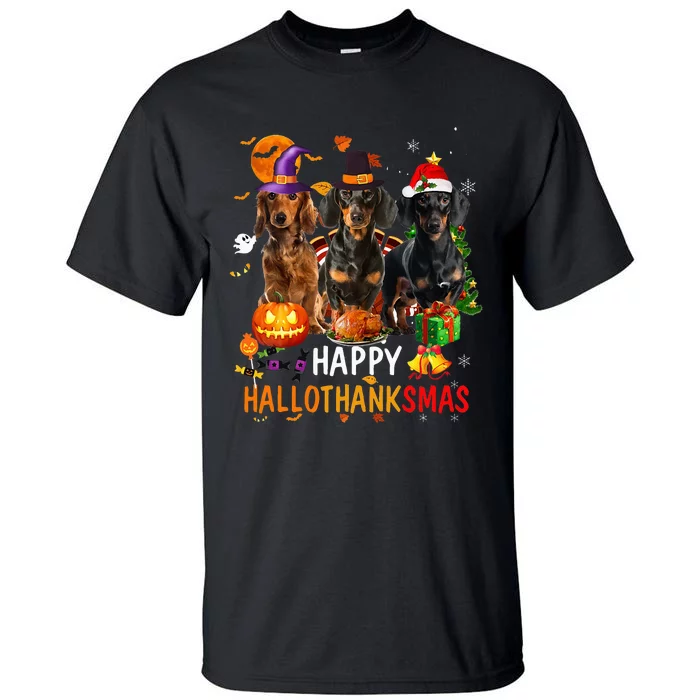 Dachshund Dog Holiday Festive Season Celebration Tall T-Shirt