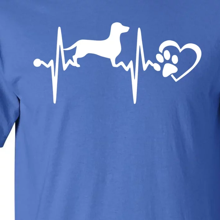 Dachshund Dog Heartbeat Paw Ekg Funny Puppy Lover Gift Tall T-Shirt