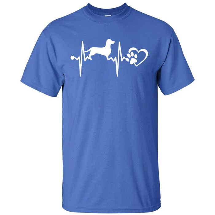 Dachshund Dog Heartbeat Paw Ekg Funny Puppy Lover Gift Tall T-Shirt