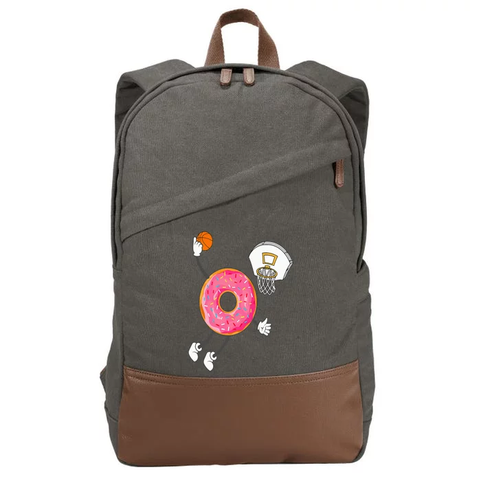 Dunking Donut Hole Food Champ Cotton Canvas Backpack