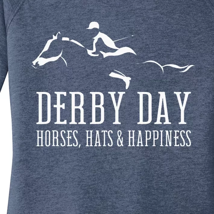 Derby Day Horse Silks And Hats Jockey K.E.N.T.U.C.K.Y Women's Perfect Tri Tunic Long Sleeve Shirt