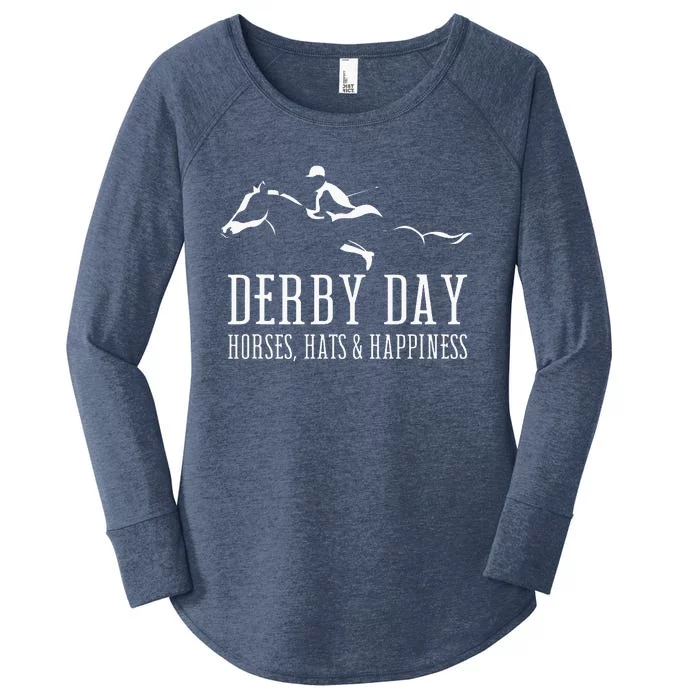 Derby Day Horse Silks And Hats Jockey K.E.N.T.U.C.K.Y Women's Perfect Tri Tunic Long Sleeve Shirt