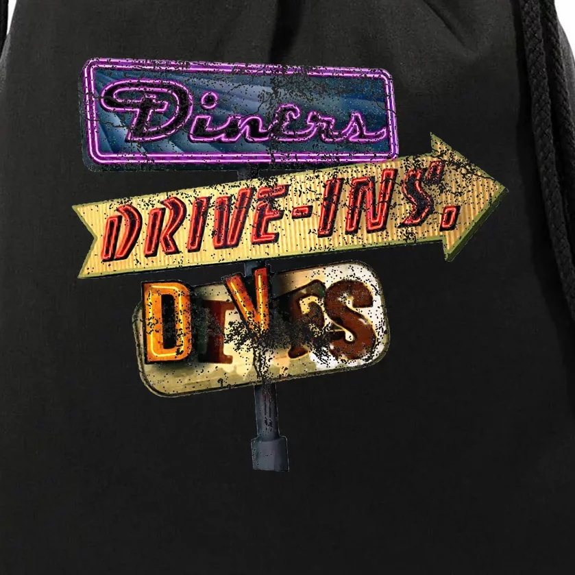 Diners Drive Ins And Dives Drawstring Bag