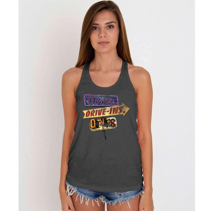 Diners Drive Ins And Dives Women's Knotted Racerback Tank