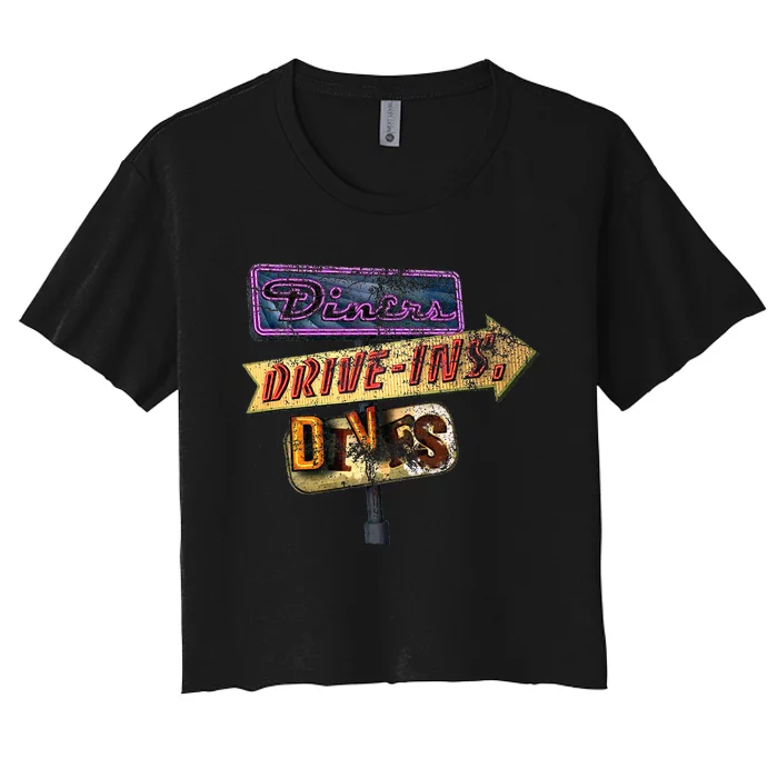 Diners Drive Ins And Dives Women's Crop Top Tee