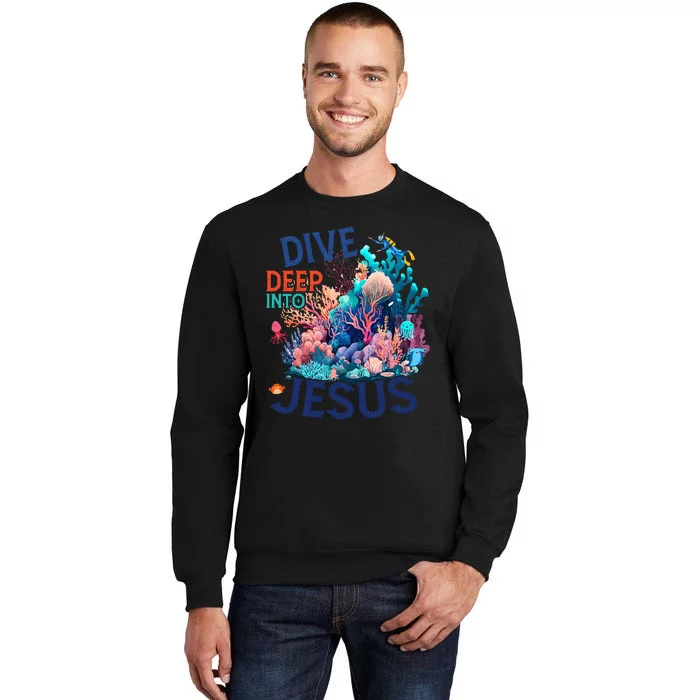 Dive Deep Into Jesus Vbs 2024 Scuba Diving Underwater Sweatshirt