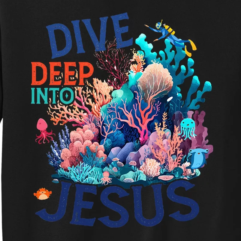 Dive Deep Into Jesus Vbs 2024 Scuba Diving Underwater Sweatshirt