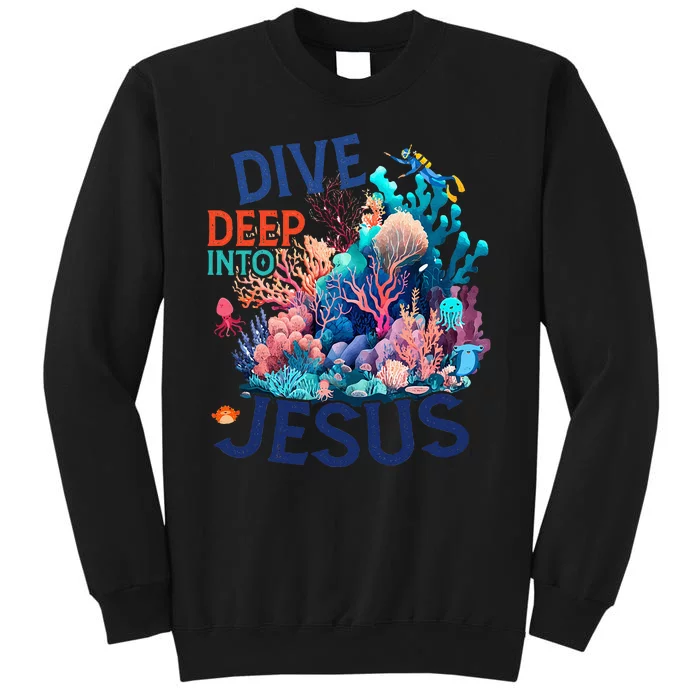 Dive Deep Into Jesus Vbs 2024 Scuba Diving Underwater Sweatshirt