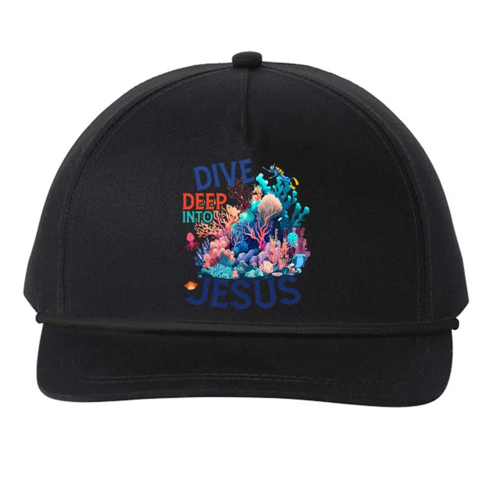 Dive Deep Into Jesus Vbs 2024 Scuba Diving Underwater Snapback Five-Panel Rope Hat