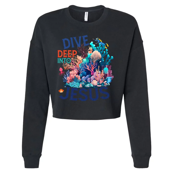 Dive Deep Into Jesus Vbs 2024 Scuba Diving Underwater Cropped Pullover Crew