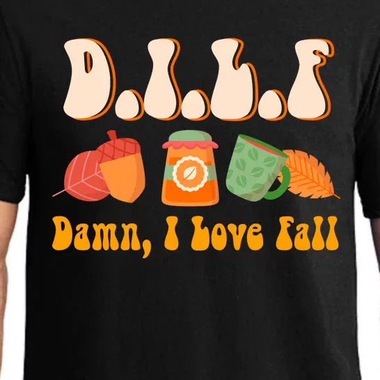 Dilf Damn I Love Fall Funny Pumpkin Autumn Lover Pajama Set