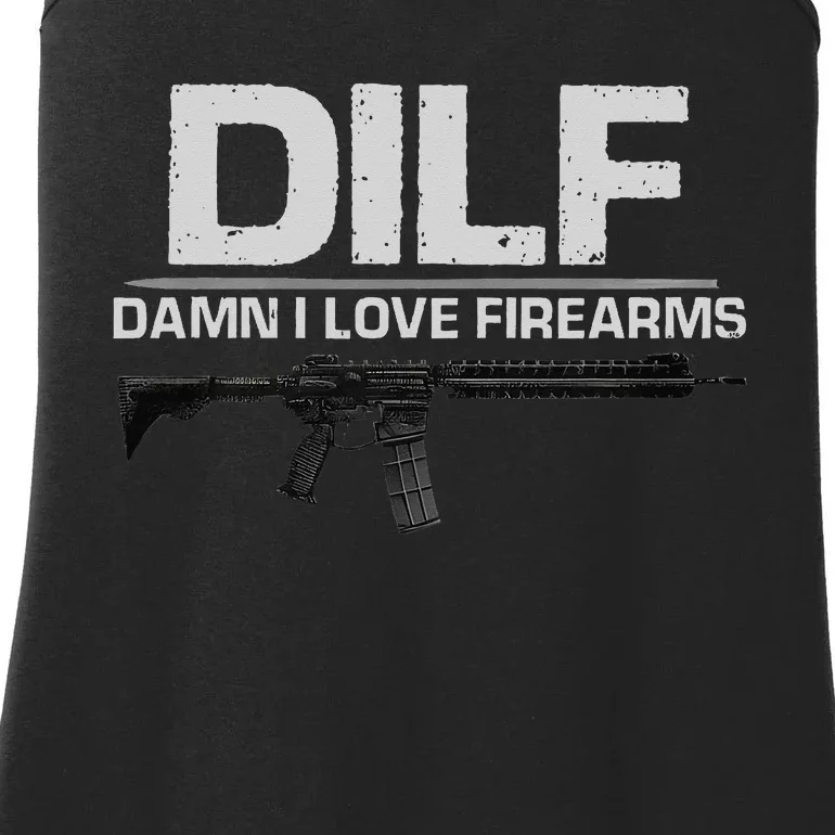 dilf damn i love firearms Ladies Essential Tank